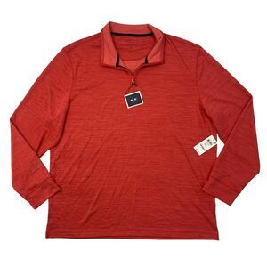 Club Room Sweatshirt Mens XXL 2XL Red Moisture Wicking Performance Quarter Zip